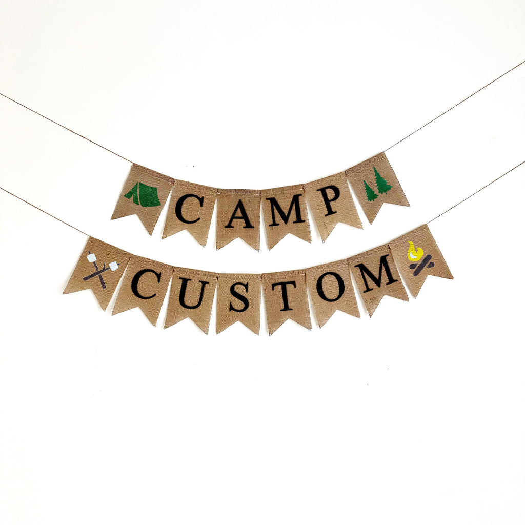 Camping Sign | Custom Camp Banner | Bachelorette Camping Banner | Happy Camper Birthday | Camp Party Decor | Glamping Party | Summer Camp