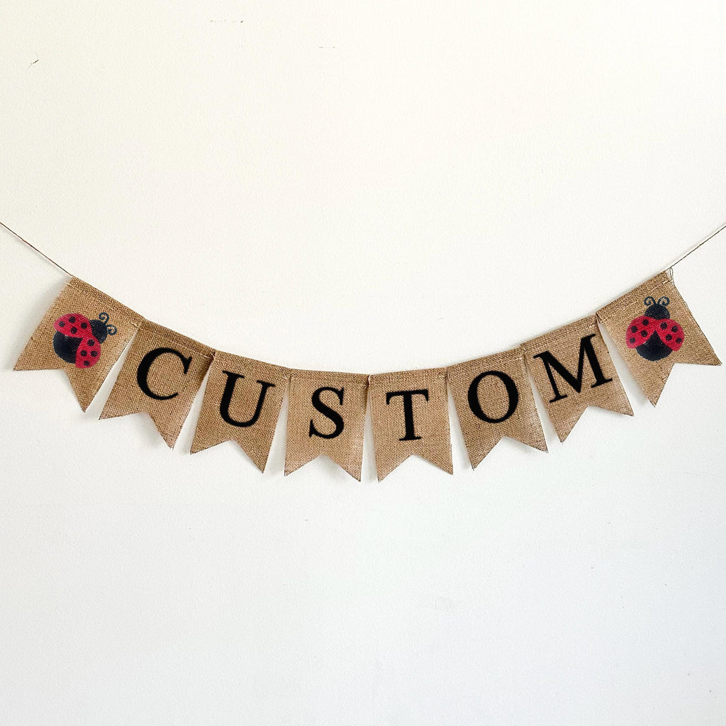 Ladybug Party Decorations | Custom Banner | Ladybug Theme Party | Personalized Banner | Playroom Decor | Birthday Decorations