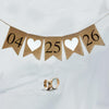 This banner is a customizable date banner. Add your custom date in black or white numbers over fishtail flags. Between each number in the date you have your choice of red hearts or white hearts.