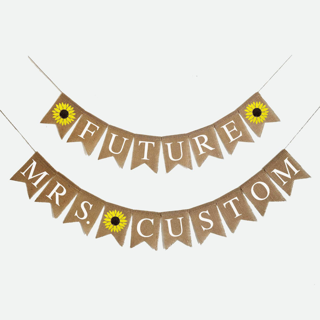 Sunflower Bridal Shower Decor | Summer Engagement Party Sign | Future Mrs Banner | Bachelorette Party Decorations | Miss to Mrs