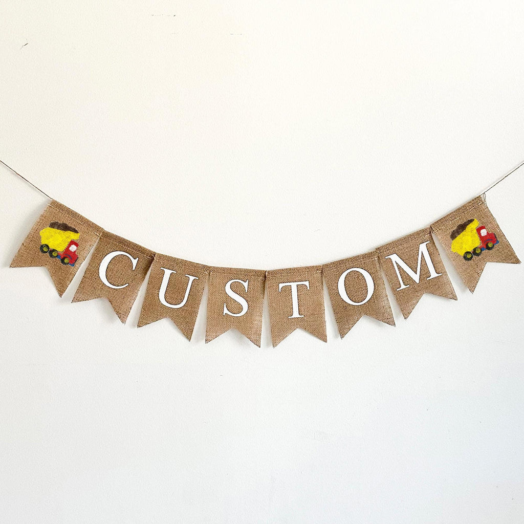 Construction Birthday Banner | Personalized Construction Banner | Dump Truck Party | Construction Party Decorations | Custom Banner