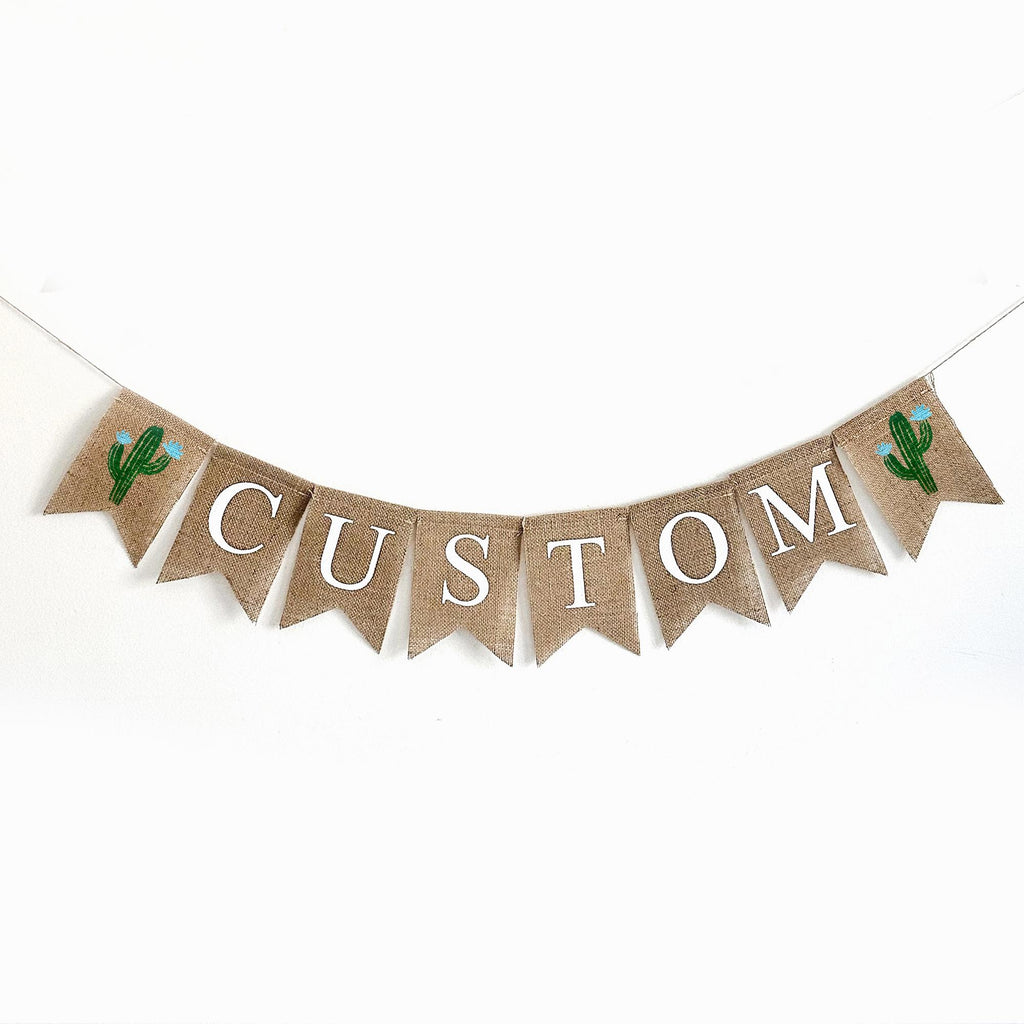 Cactus Banner | Fiesta Party Decorations | Summer Birthday Theme | Cactus Baby Shower | Custom Banner | Succulent Party Decorations