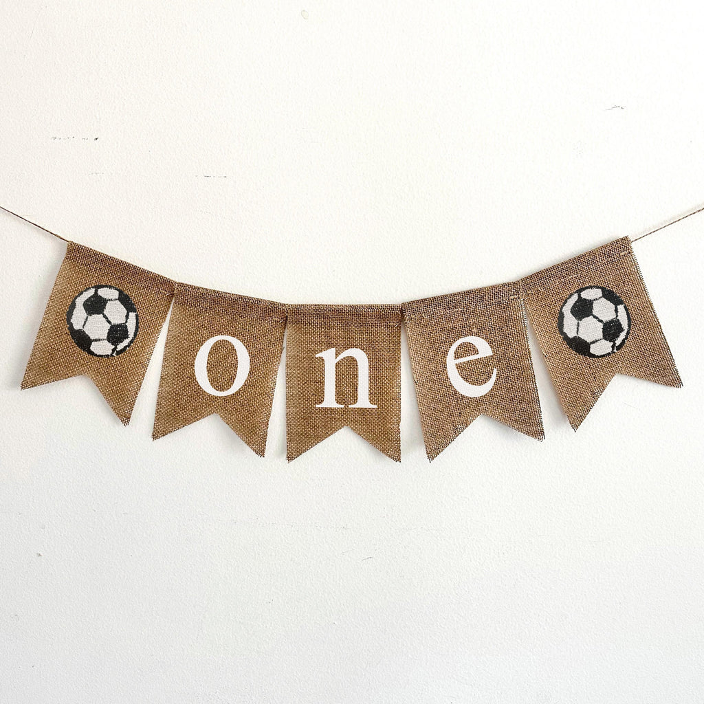 Soccer One Banner | Sports First Birthday Party Decor
