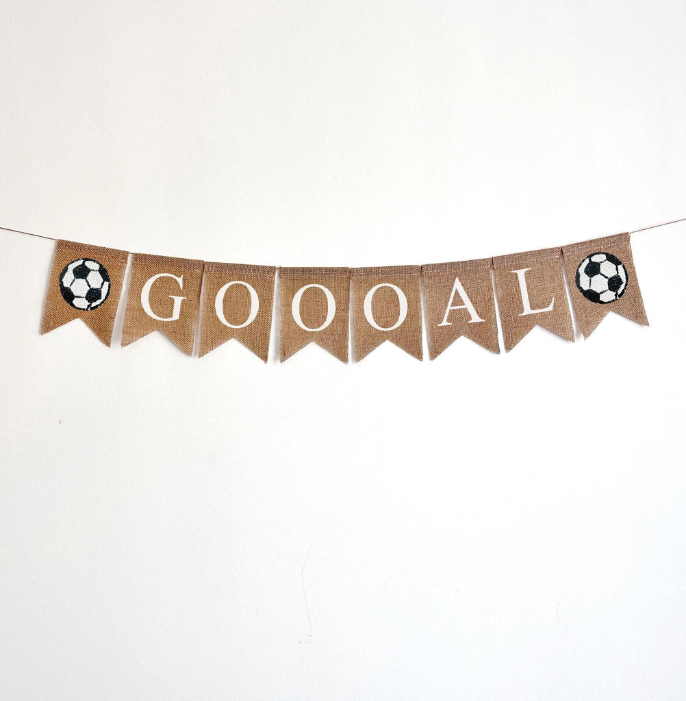 Soccer Goal Burlap Banner | Soccer Birthday or Watch Party Decorations