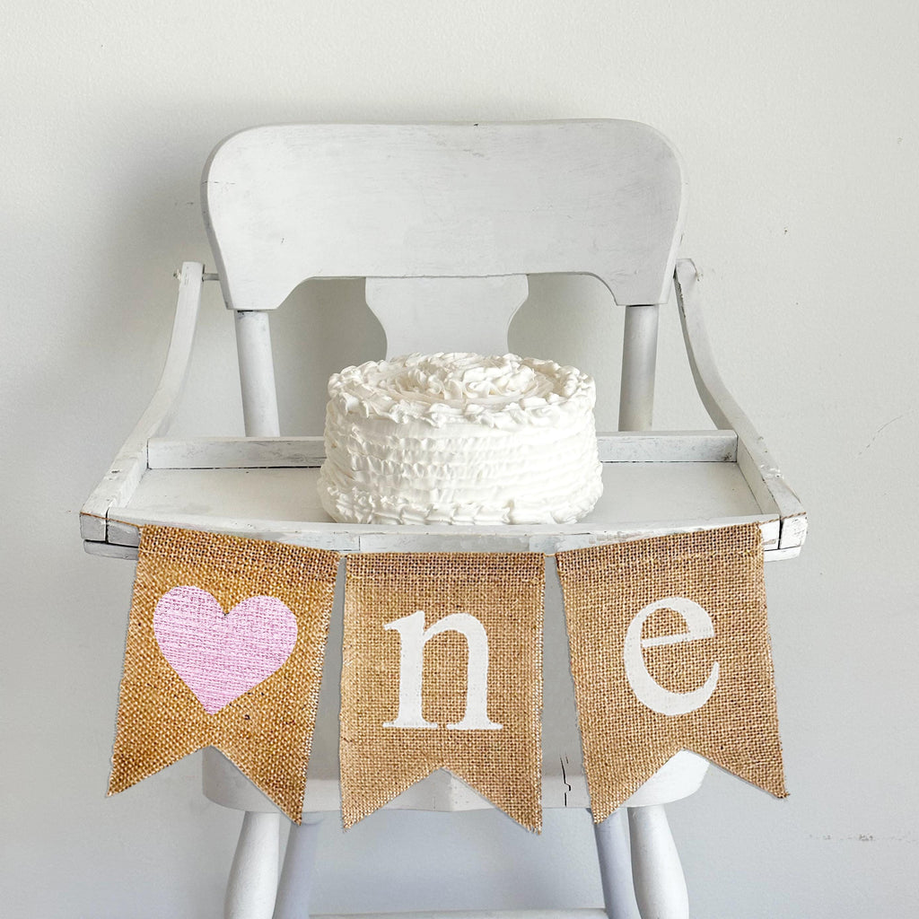 First Birthday Party Decorations | Girl 1st Birthday Decor | High Chair Banner | Cake Smash Decorations | One Birthday Banner