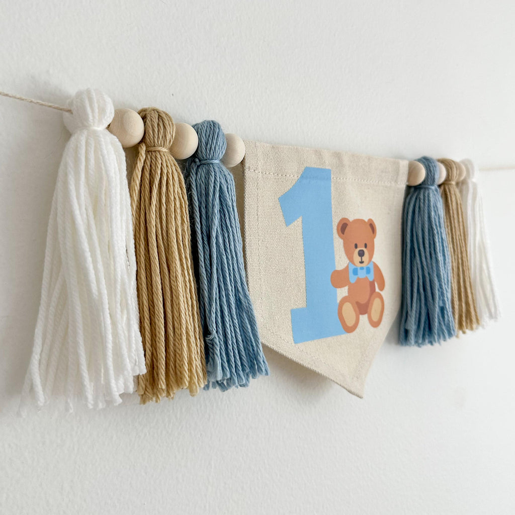 Teddy Bear Birthday Theme, Highchair Banner, Beary 1st Birthday, Teddy Bear Party, Boy Party Decorations, 1 Year Old Boy