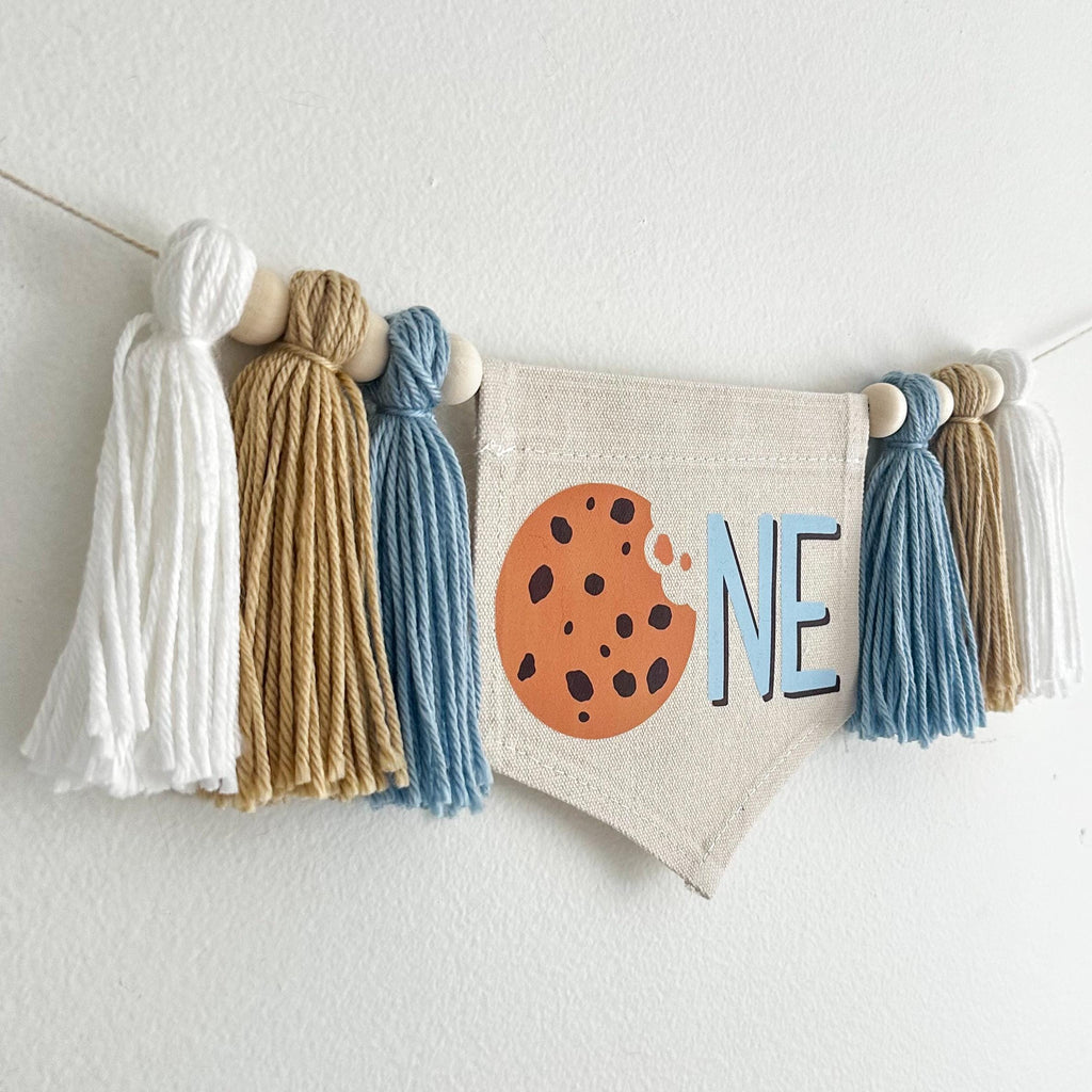Cookie 1st Birthday Party Decorations, One Sweet Boy, Chocolate Chip Cookie High Chair Banner, Milk and Cookies First Birthday Décor
