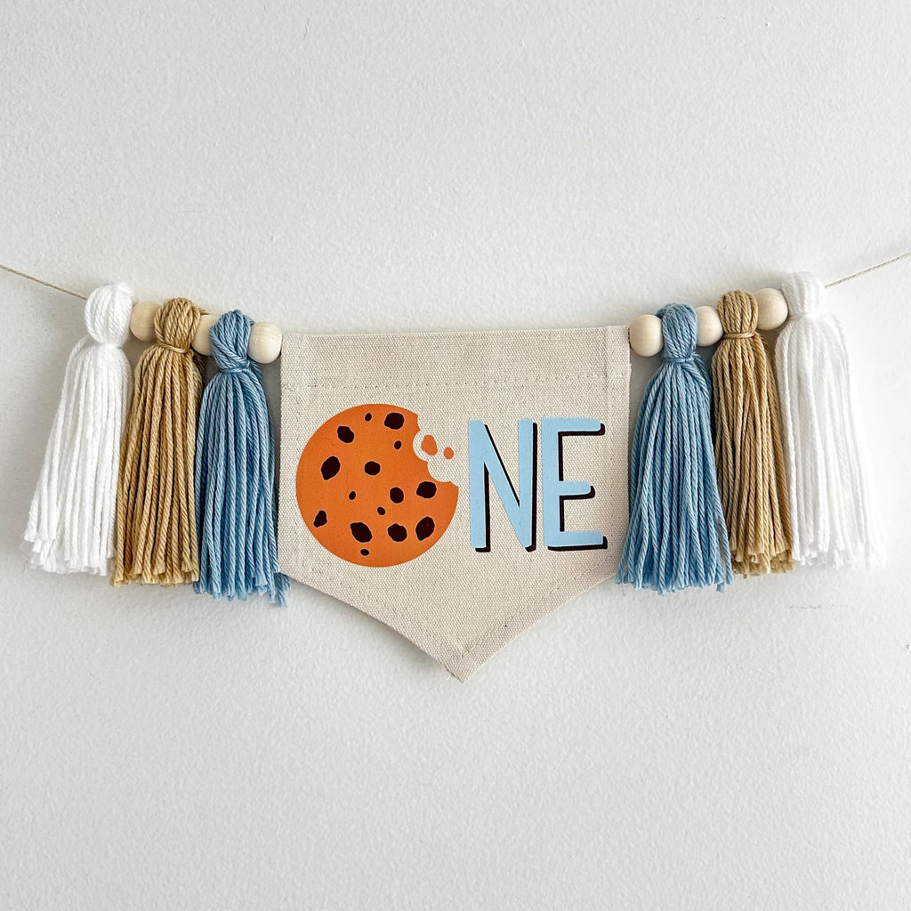 Cookie 1st Birthday Party Decorations, One Sweet Boy, Chocolate Chip Cookie High Chair Banner, Milk and Cookies First Birthday Décor
