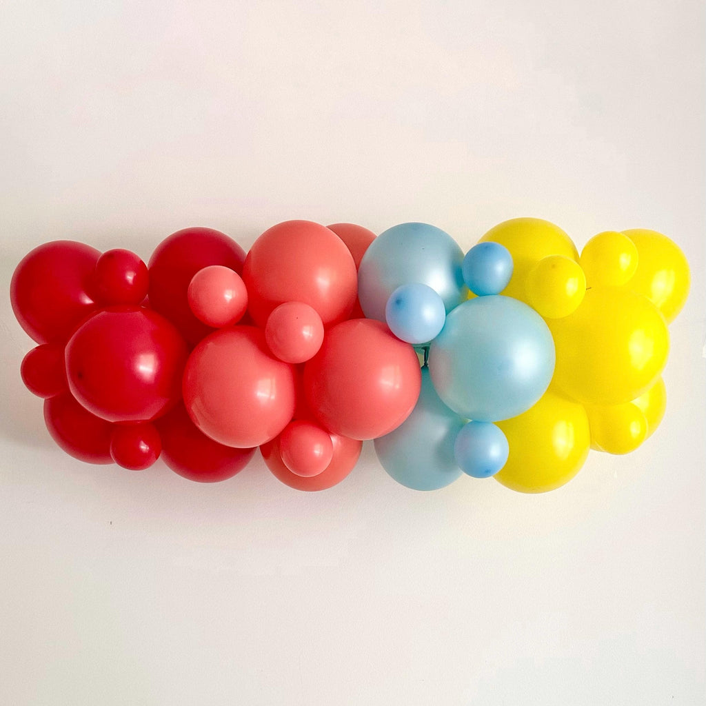 Colorful Balloon Garland | Fiesta Balloon Garland | Red Balloon Decor | Coral Balloons | Yellow Balloon | Blue Party Decorations |