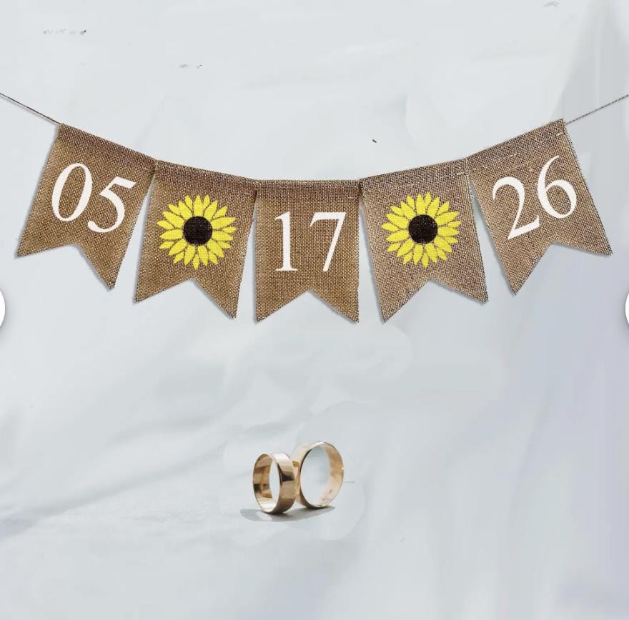Save the Date Banner | Sunflower Wedding Theme | Sunflower Bridal Shower | Engagement Banner | Bridal Shower Themes | Wedding Date Sign