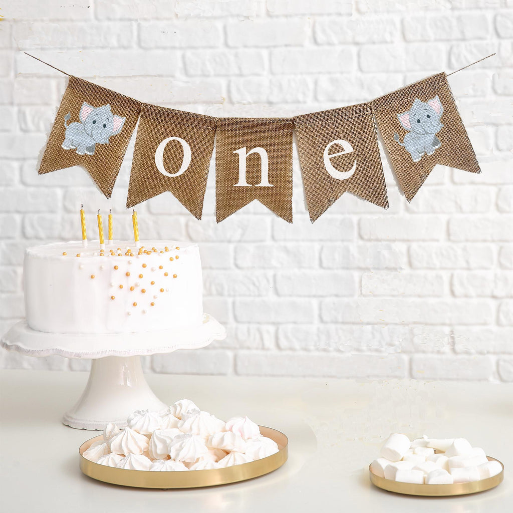 1st Birthday Decoration | Jungle First Birthday | Elephant Party Decor | High Chair Banner | Circus Theme Party | Carnival Party