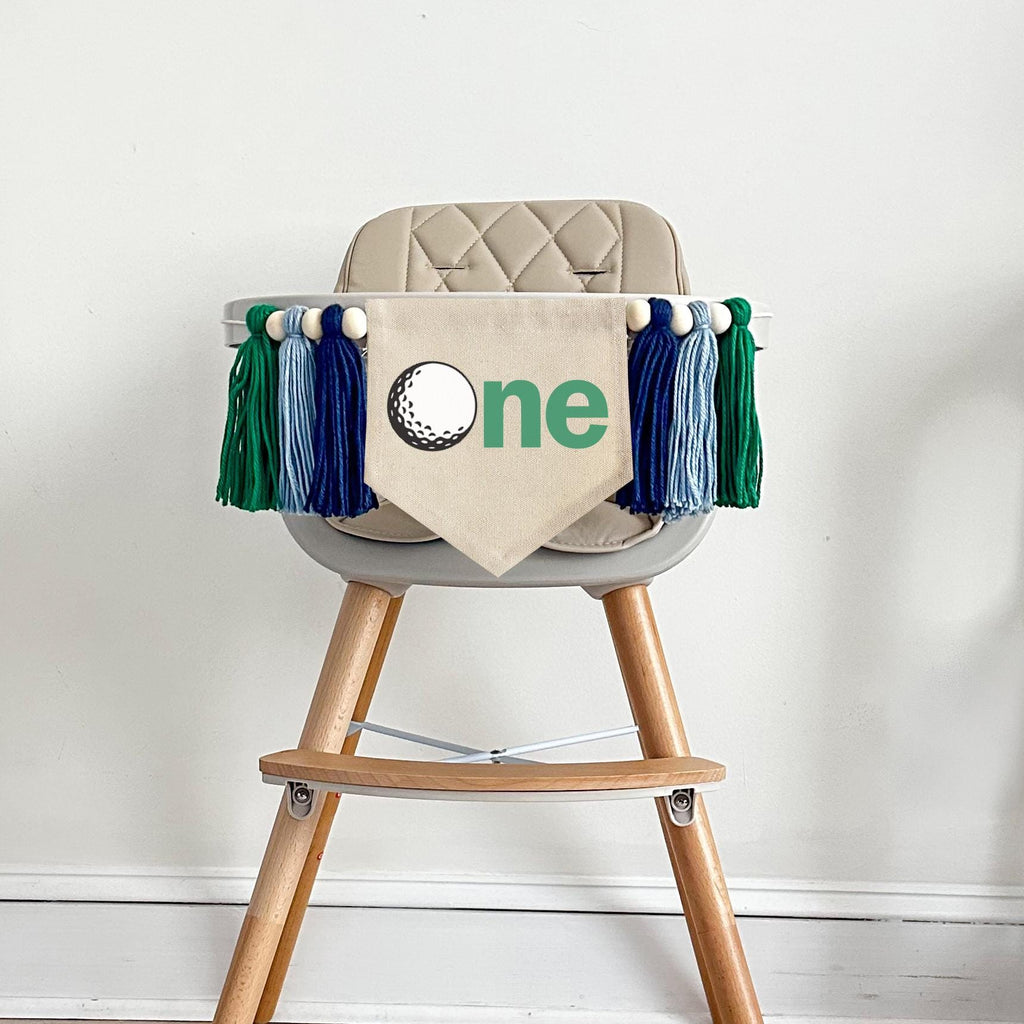 Golf Birthday, 1st Birthday, Hole in One First Birthday, High Chair Banner, Cake Smash, Photo Prop, Sports Party Decorations