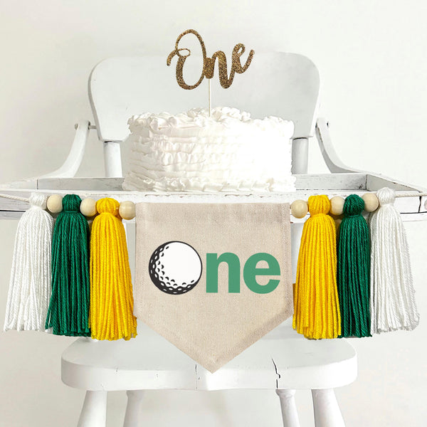 Golf Birthday, Hole in One First Birthday, High Chair Banner, 1st Birthday, Photo Prop, Cake Smash, Sports Party Decorations