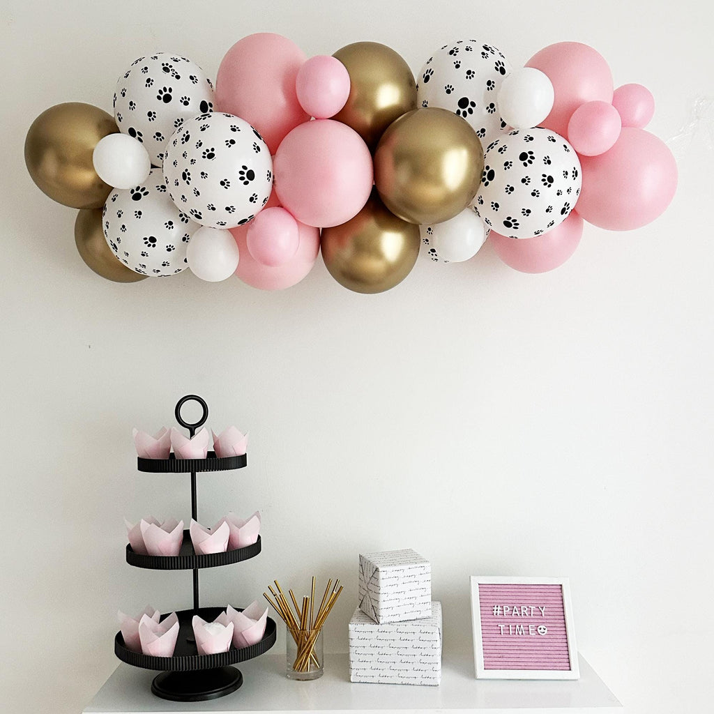 Cat Balloons | Cat Party Decorations | Pink Gold Princess Themed Party | Birthday Backdrop | Princess Balloons | Custom Banner |