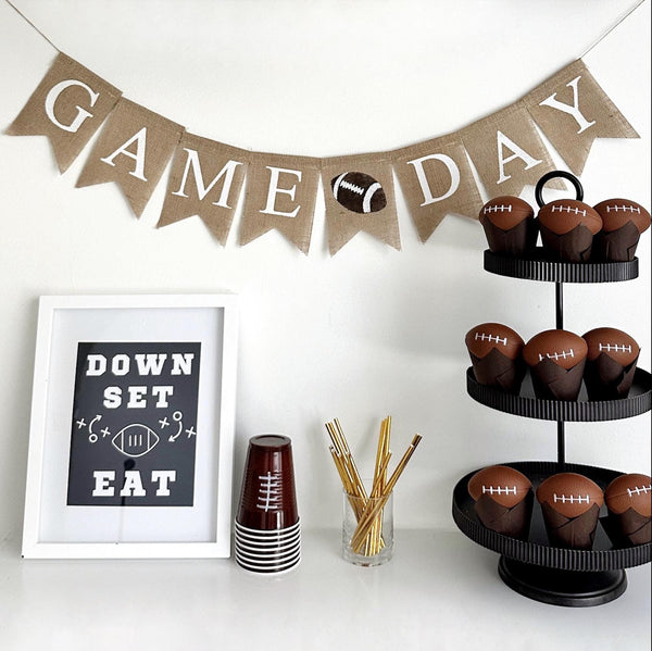 Game Day Banner | Football Banner | Football Birthday Party | Football Theme | Burlap Banner | Sports Party Theme