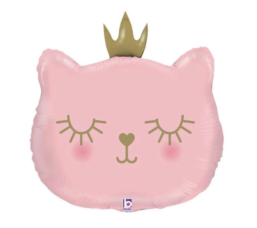 Cat Balloons | Cat Party Decorations | Pink Gold Princess Themed Party | Birthday Backdrop | Princess Balloons | Custom Banner |