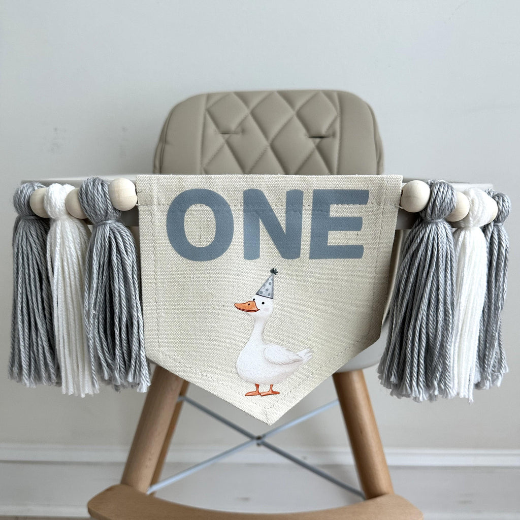 First Birthday Decorations, One Silly Goose Banner, High Chair Banner, Goose 1st Birthday, 1 Year Old Birthday, Party Theme for Kids