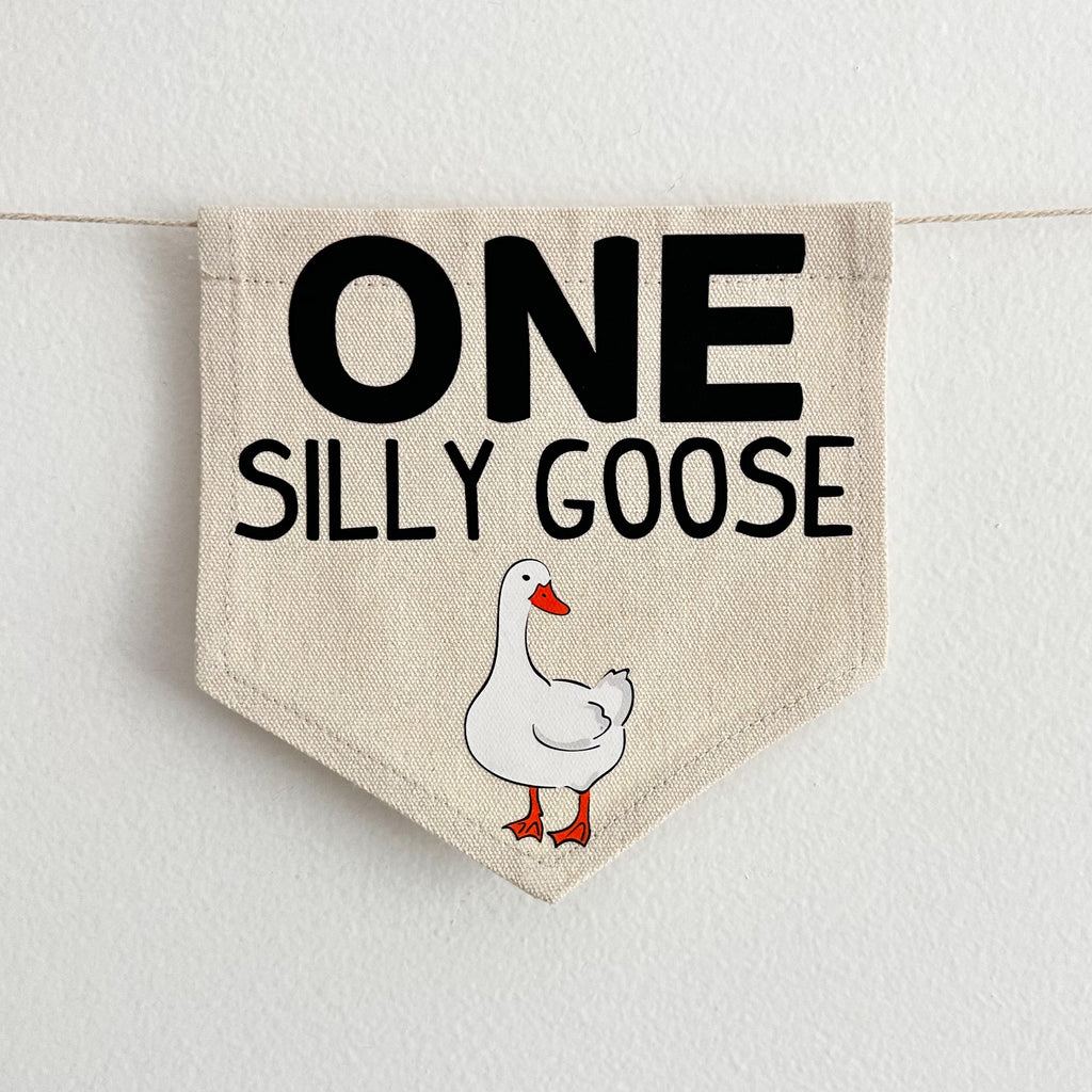Silly Goose Banner, First Birthday Decorations, High Chair Banner, One Silly Goose Birthday, Cake Smash Decorations, One Banner