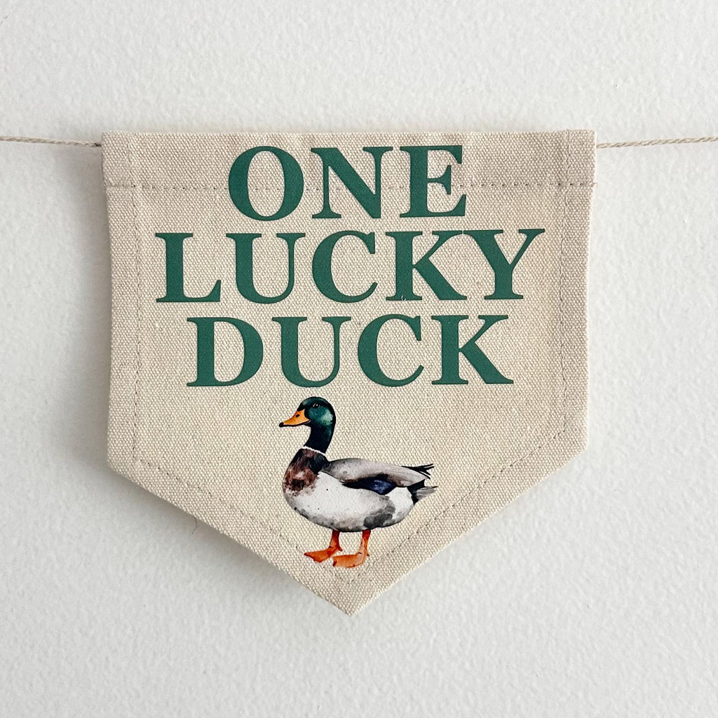 One Lucky Duck, First Birthday Decorations, High Chair Banner, Duck Birthday, One Banner, Party Decorations for Boys, Tassel Garland