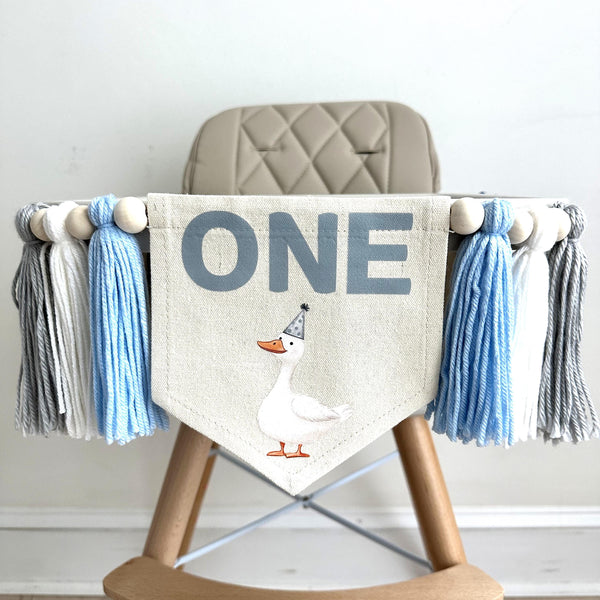 One Silly Goose, First Birthday Decorations, Goose 1st Birthday, High Chair Banner, 1 Year Old Birthday, Party Theme for Kids