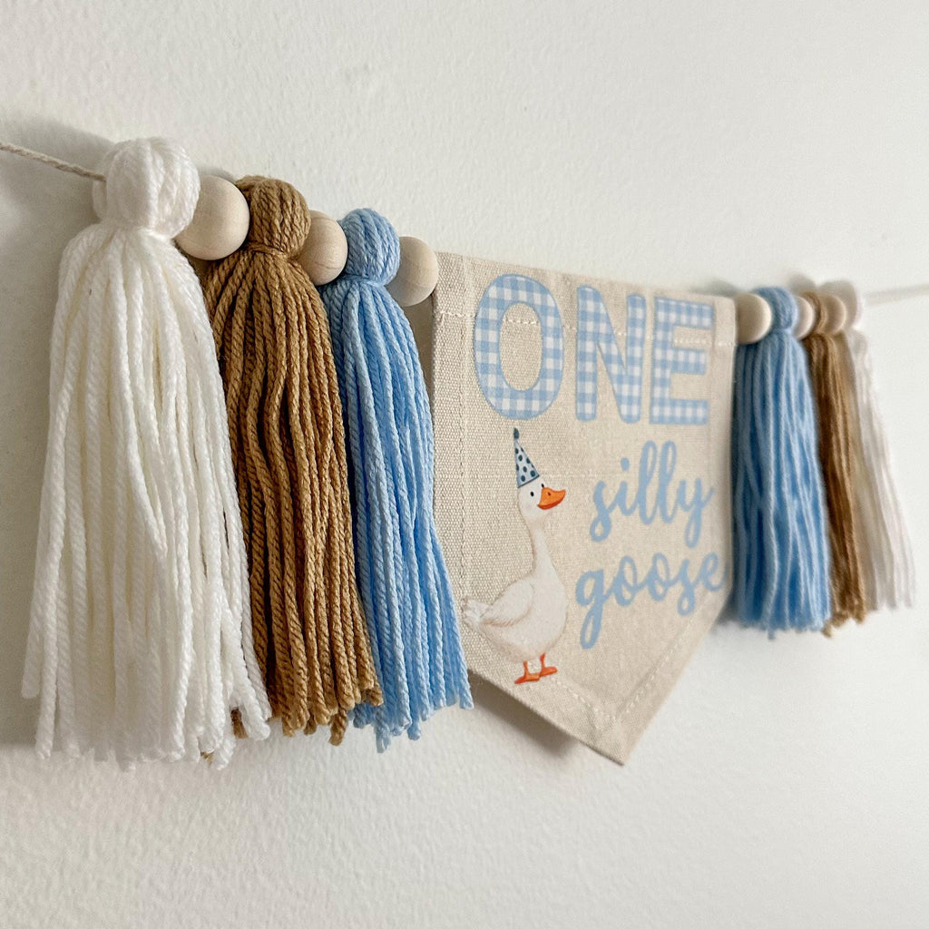 One Silly Goose Banner, First Birthday Decorations, High Chair Banner, Silly Goose Birthday, One Banner, Cake Smash Decorations