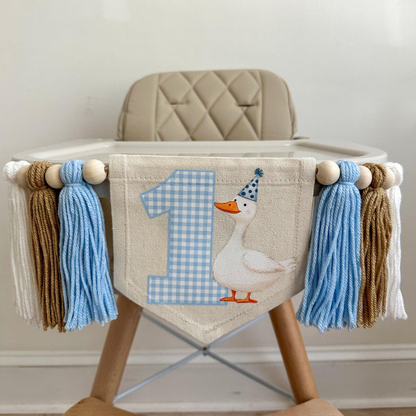 One Silly Goose 1st Birthday Decorations | High Chair Banner | One Silly Goose Birthday Party | Boy Cake Smash | First Birthday Party Themes