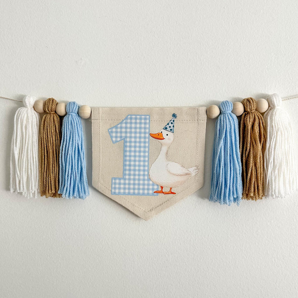 One Silly Goose 1st Birthday Decorations | High Chair Banner | One Silly Goose Birthday Party | Boy Cake Smash | First Birthday Party Themes
