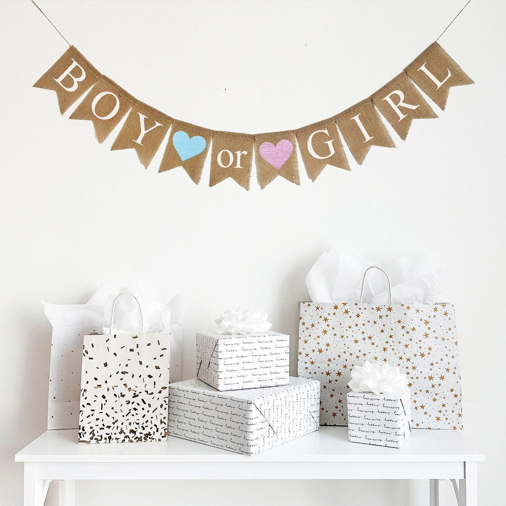 Gender Reveal | It's A Boy | It's A Girl | Boy or Girl Gender Reveal | Baby Shower Banner | Baby Reveal | Mama to Be | Burlap Banner |
