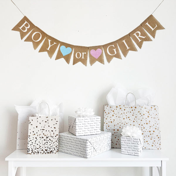 Gender Reveal | It's A Boy | It's A Girl | Boy or Girl Gender Reveal | Baby Shower Banner | Baby Reveal | Mama to Be | Burlap Banner |