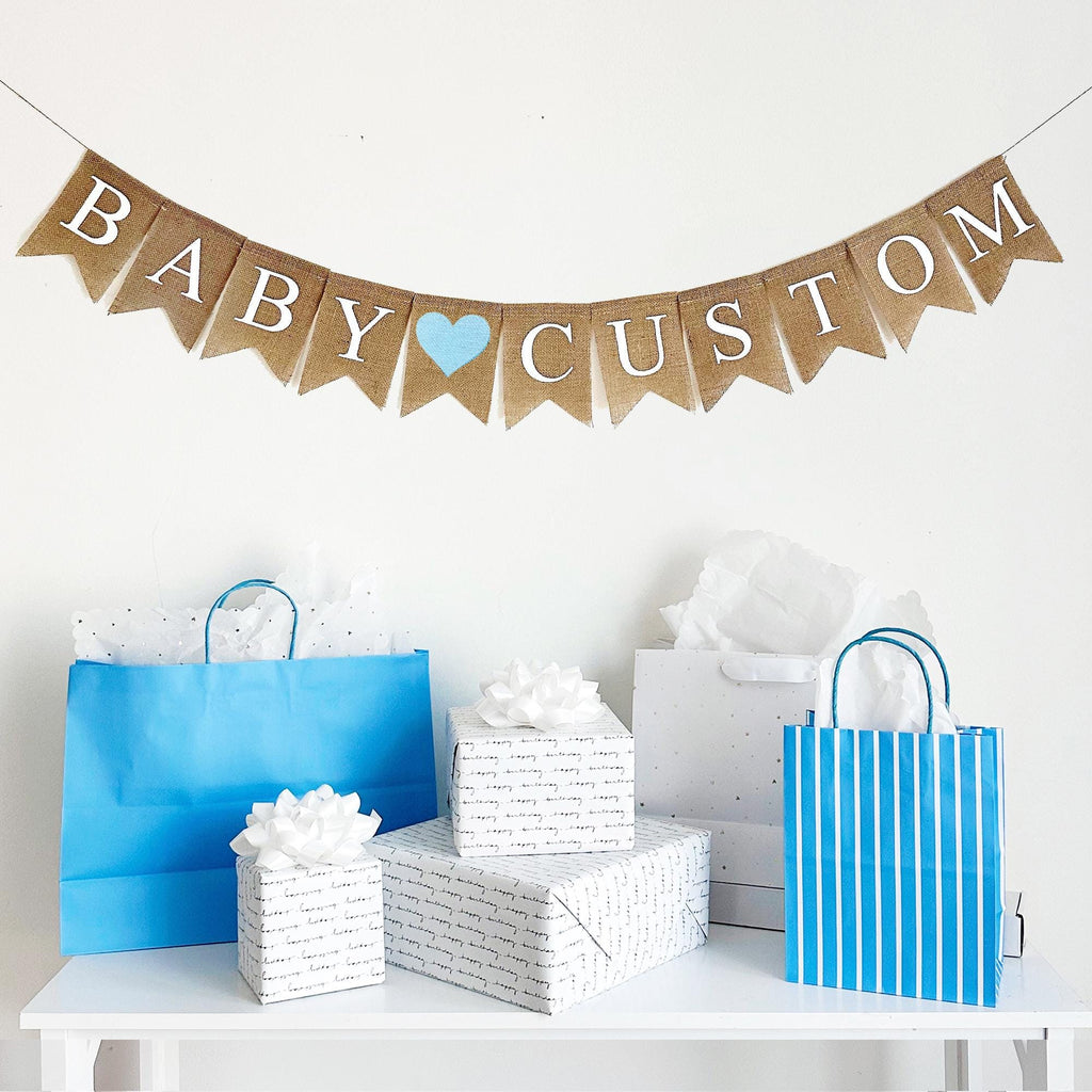 Custom Baby Name Banner | Baby Shower Decorations | Personalized Baby Sign | Customized Banner | Burlap Garland | Gender Neutral Decor
