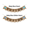 Personalized White Hearts Burlap Banner