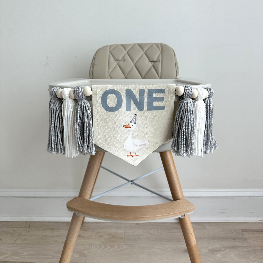 First Birthday Decorations, One Silly Goose Banner, High Chair Banner, Goose 1st Birthday, 1 Year Old Birthday, Party Theme for Kids