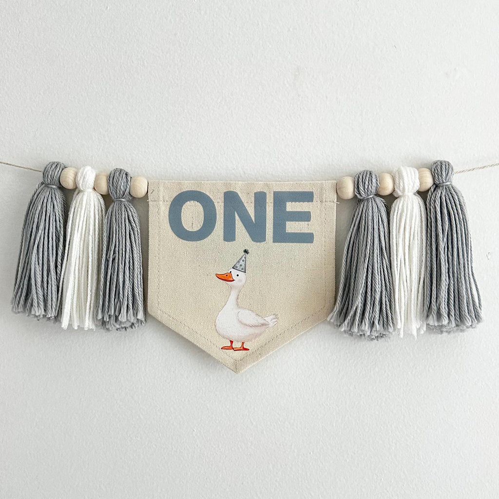 First Birthday Decorations, One Silly Goose Banner, High Chair Banner, Goose 1st Birthday, 1 Year Old Birthday, Party Theme for Kids