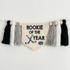 Hockey 1st Birthday Party Decorations, Rookie of the Year Hockey High Chair Banner, Cake Smash Pennant, Goal First Birthday Tassel Banner