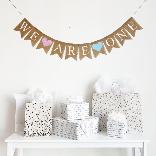 Twin First Birthday Themes | First Birthday Decorations | Twin Birthday Party | Boy and Girl Twins 1st Birthday Banner | We Are One Sign