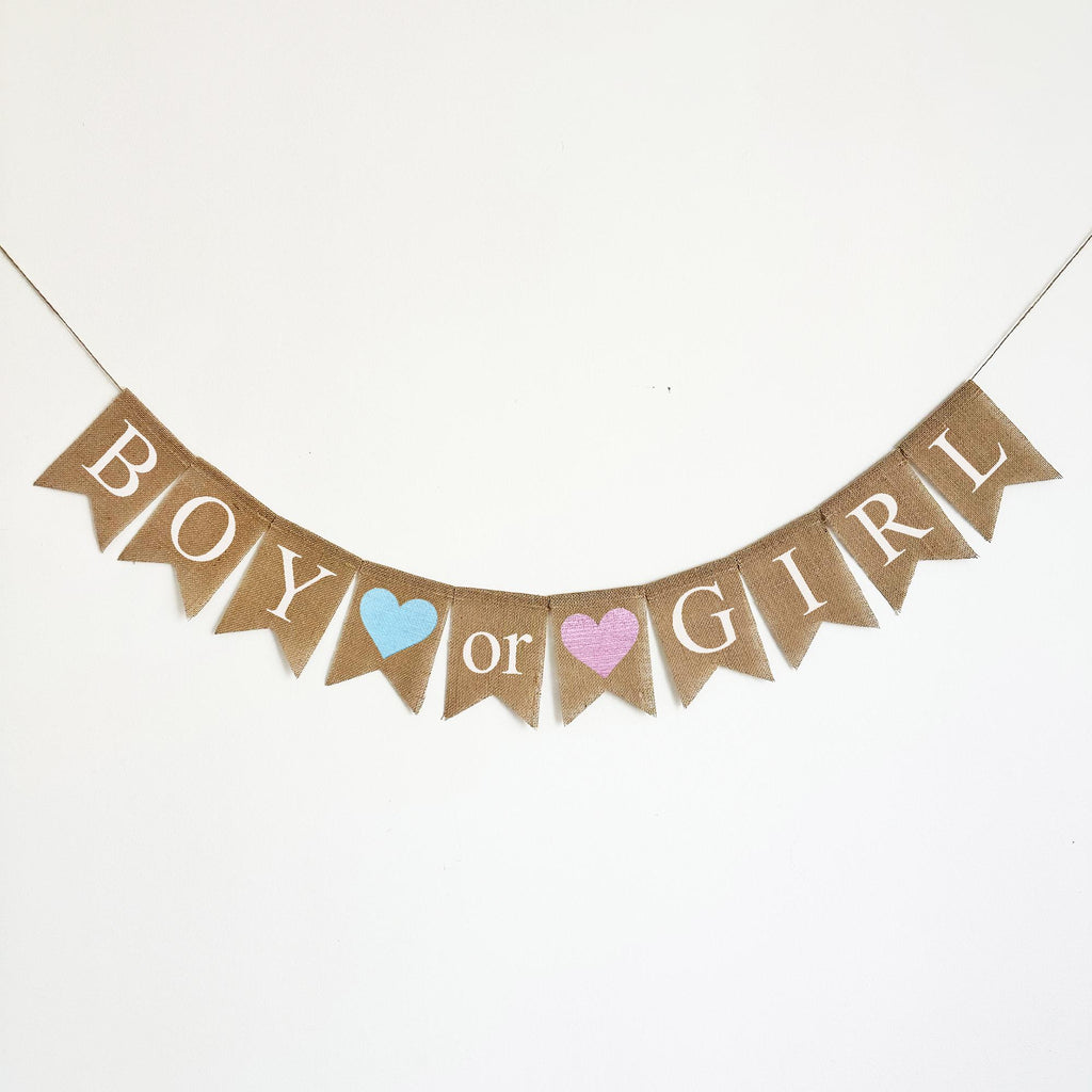 Gender Reveal | It's A Boy | It's A Girl | Boy or Girl Gender Reveal | Baby Shower Banner | Baby Reveal | Mama to Be | Burlap Banner |