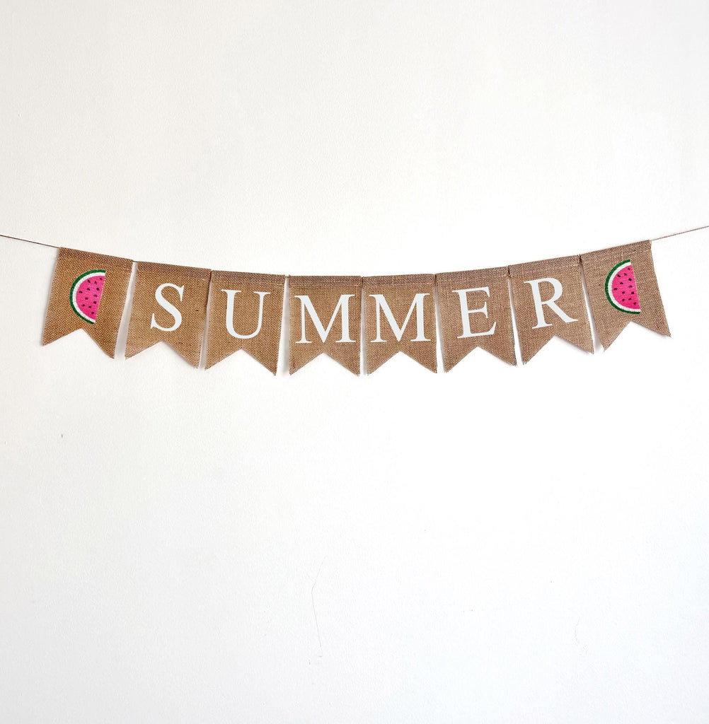 Flamingo Party Decorations | Summer Banner | Flamingo Birthday Decorations | Summer Garland | Burlap Banner | Hawaiian Luau Party