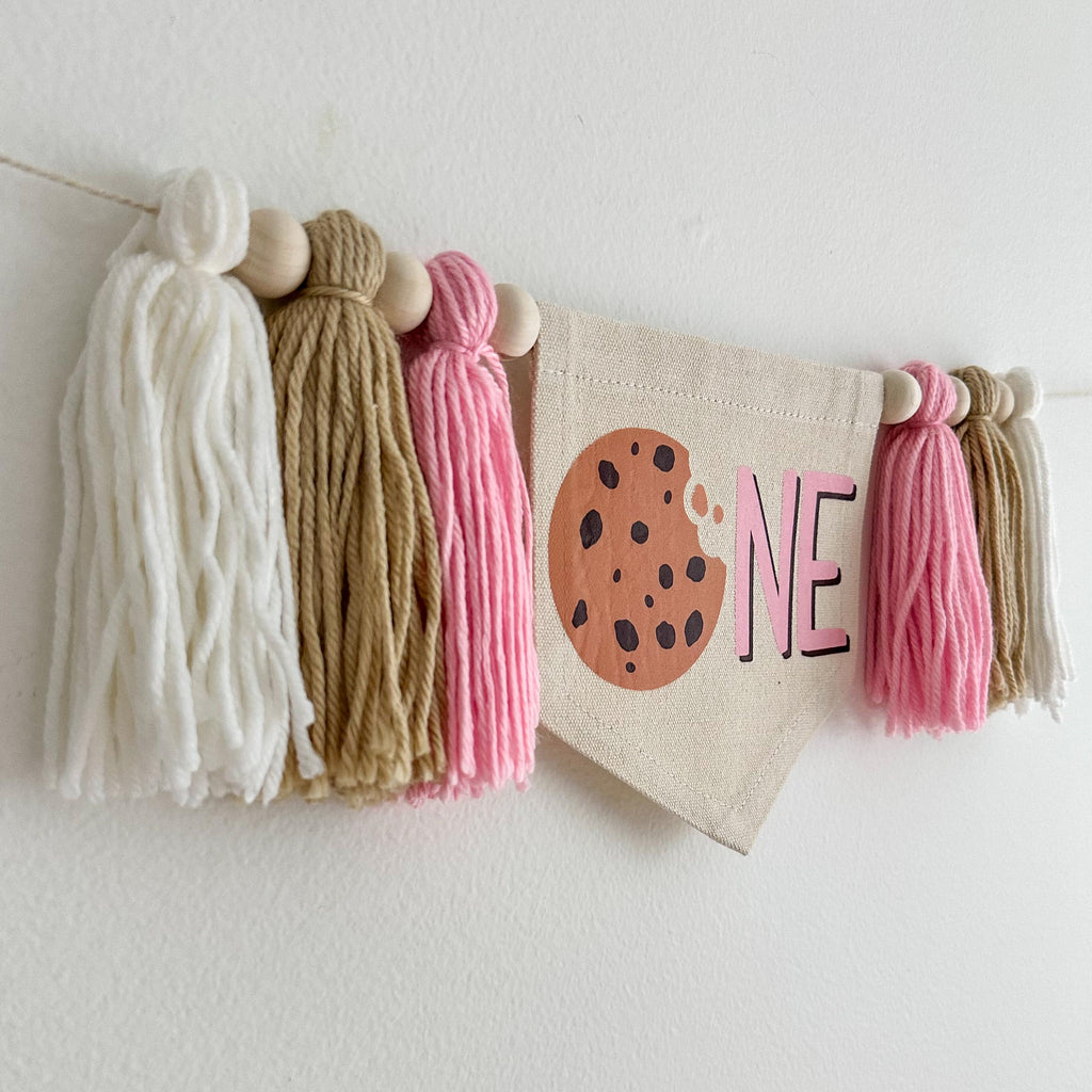 Cookie 1st Birthday Party Decorations, Chocolate Chip Cookie High Chair Banner, Cookie One Banner