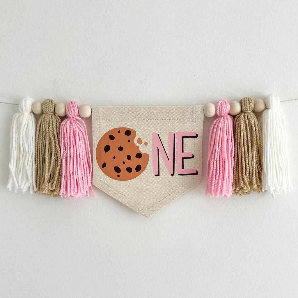 Cookie 1st Birthday Party Decorations, Chocolate Chip Cookie High Chair Banner, Cookie One Banner
