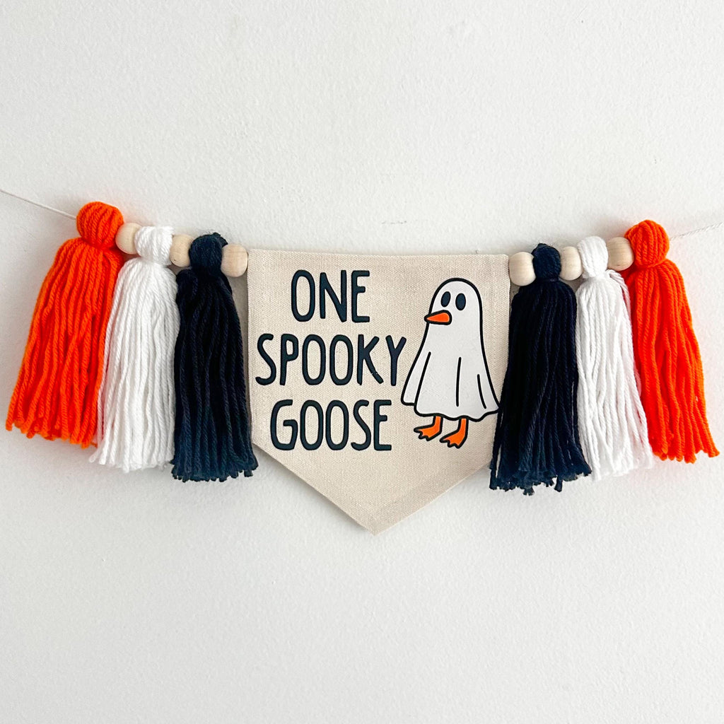Halloween First Birthday | Spooky Goose | High Chair Banner | Boy 1st Birthday Decoration | Spooky One | Halloween Silly Goose