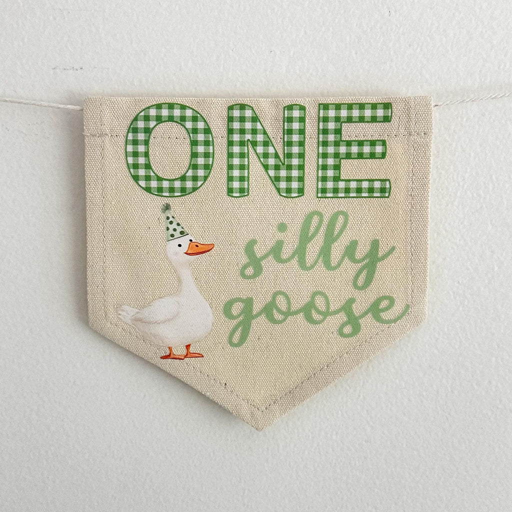 One Silly Goose Banner, First Birthday Decorations, Silly Goose Birthday, High Chair Banner, One Banner, Cake Smash Decorations