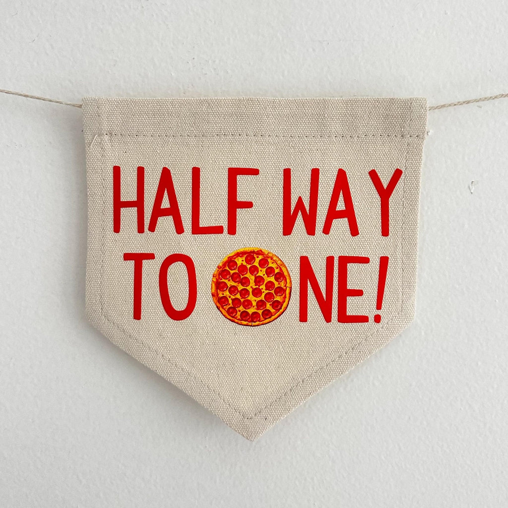 Half Birthday High Chair Banner, Pizza Party Birthday Decorations, Pizza 6 Month Tassel Banner, Cake Smash Props