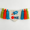 Outer Space 1st Birthday Party Decorations, Astronaut First Birthday High Chair Banner, Planet Cake Smash Sign