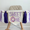 Donut 1st Birthday Party Decorations, Sweet One First Birthday, Purple Doughnut High Chair Banner, Confetti Birthday Sign, Donut Grow Up