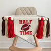 Half Time High Chair Banner, Half Birthday Football Party Decorations, Cake Smash Props, Sports 6 Month Tassel Banner, Highchair Sign