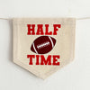 Half Time High Chair Banner, Half Birthday Football Party Decorations, Cake Smash Props, Sports 6 Month Tassel Banner, Highchair Sign