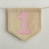 1st Birthday High Chair Banner, Pink Gingham First Birthday Party Decorations, Boho Yarn Tassel Garland, Cake Smash Decor, Photo Prop Sign