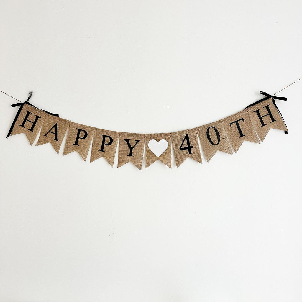 40th Birthday | Turning 40 | Coquette Bow | Bow Themed Birthday Party | Black and White Party | Happy Birthday Sign |