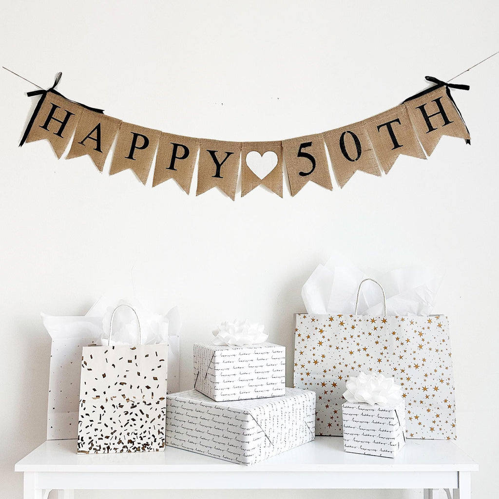 50th Birthday Ideas | 50th Party Decorations | Coquette Bow | Bow Decorations | Black and White Party | Happy Birthday Sign |