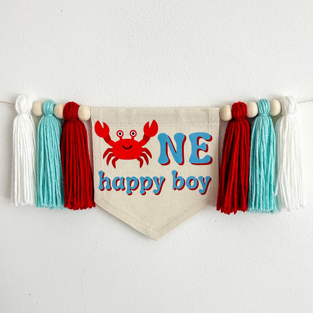 Under the Sea Party Decorations, Baby First Birthday, Crab Birthday, High Chair Banner, Summer Party Themes, One Banner, Oneder the Sea